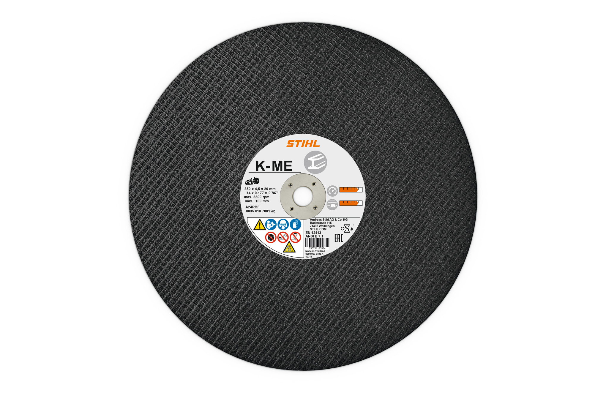 Disco de corte abrasivo, Acero estructural, K‑ME, Ø 400 mm/16"