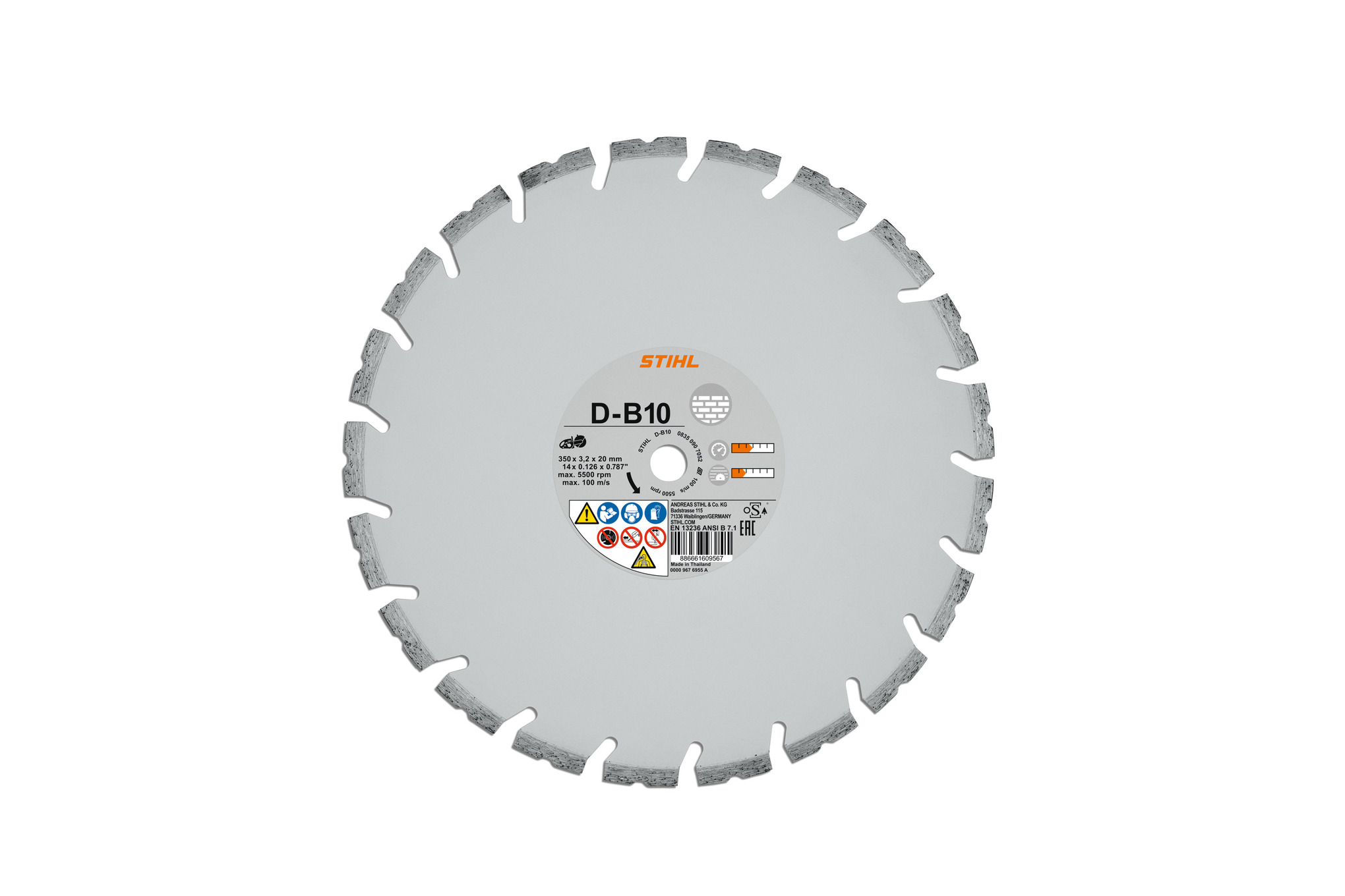 Disco de diamante para cortar hormigón D‑B10, Ø 230 mm / 9"
