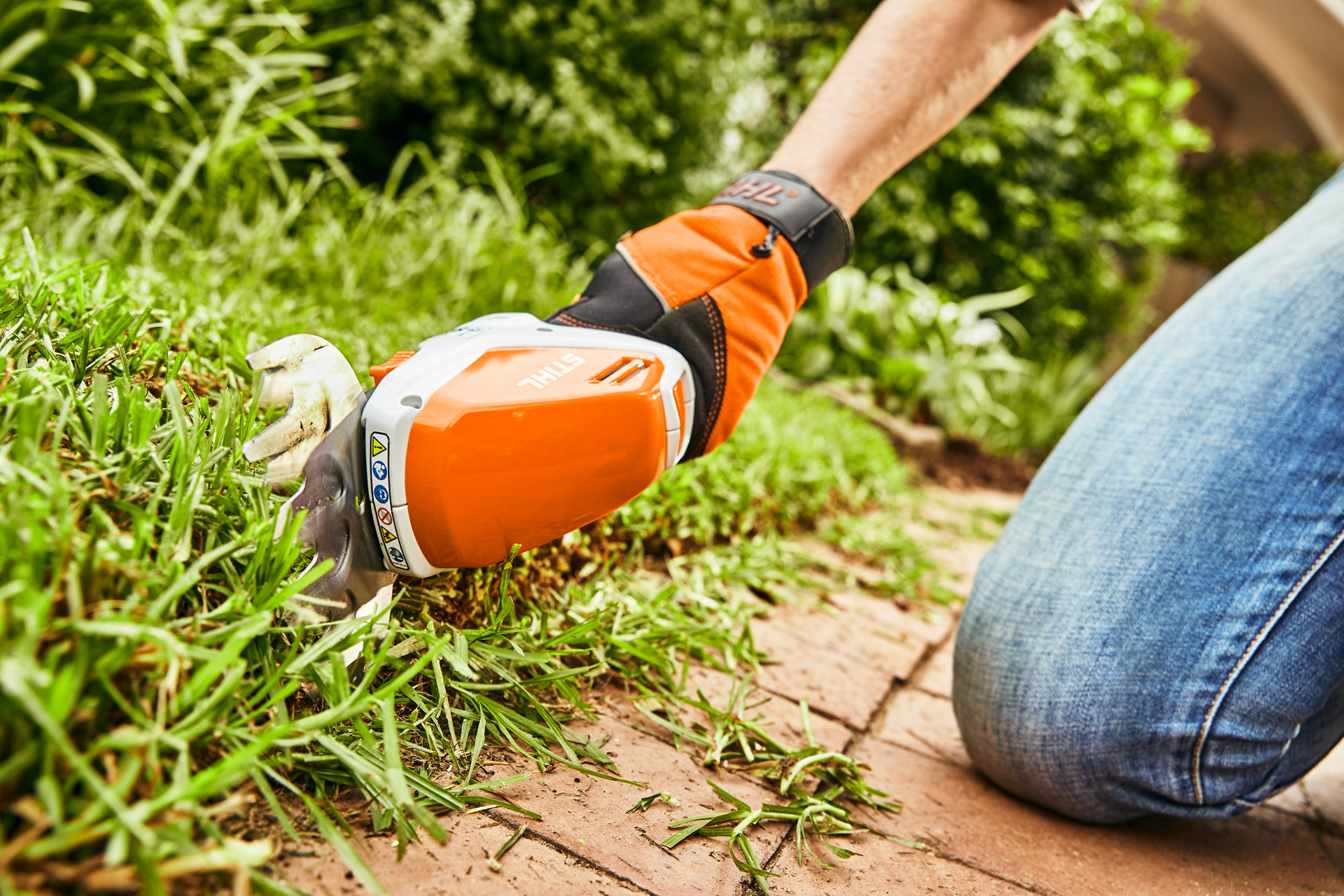 Corte de bordes de césped con cortasetos de batería STIHL HSA 26