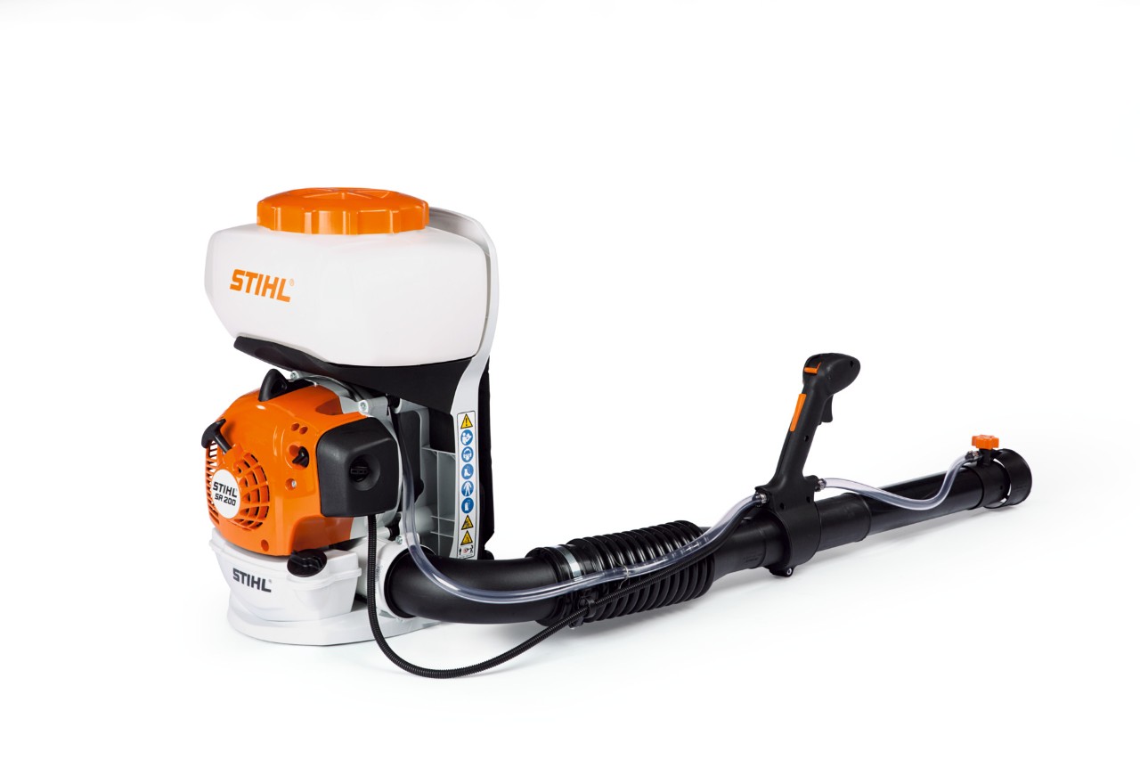 Pulverizador STIHL SR 200 sobre fondo blanco